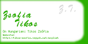 zsofia tikos business card